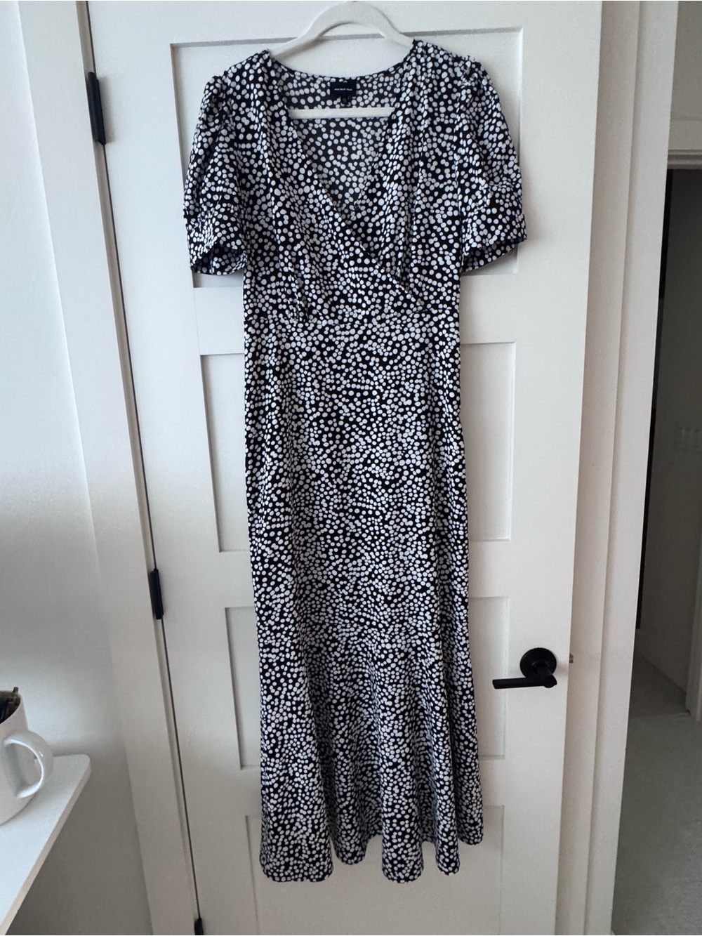 Who What Wear Black & White Dot Maxi Dress
